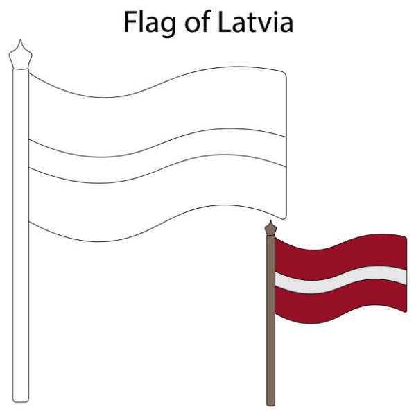Флаг Латвии раскраска