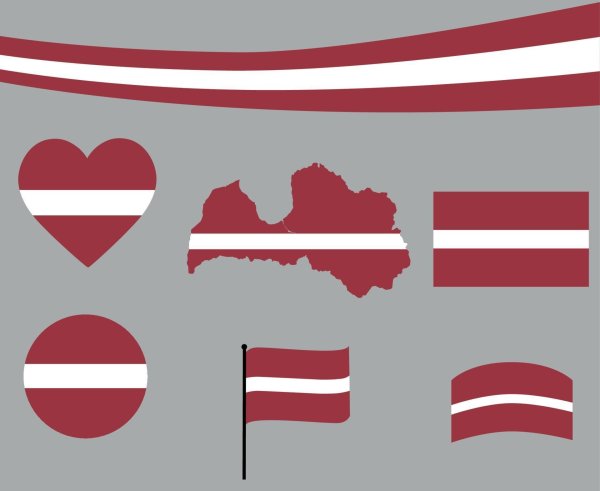 Латвия флаг вектор сердце
