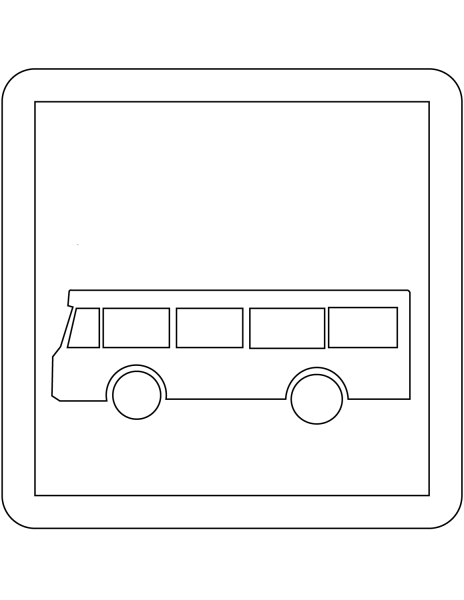 Раскраска знак остановка автобуса