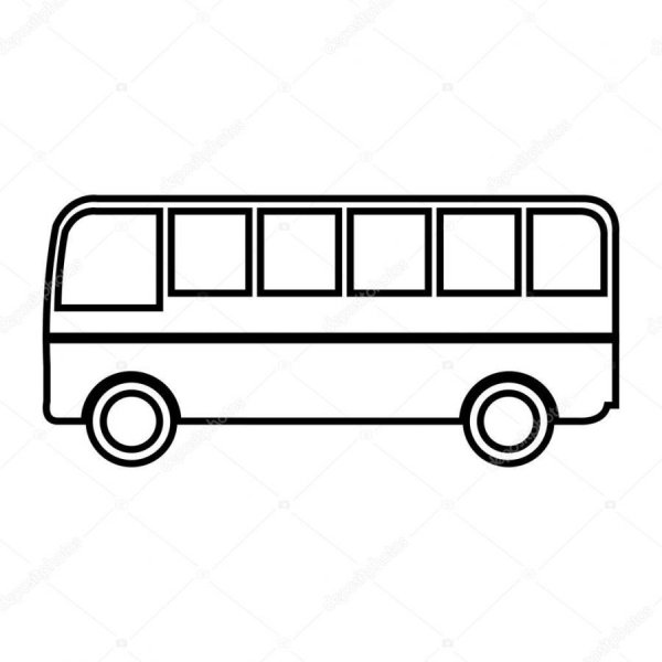Автобус трафарет для детей