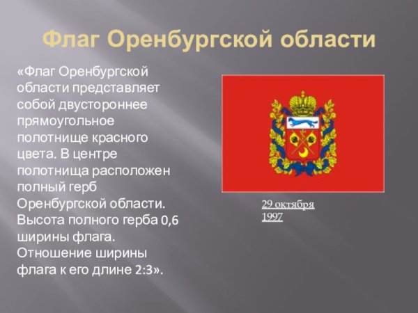 Флаг Оренбурга Оренбургской области