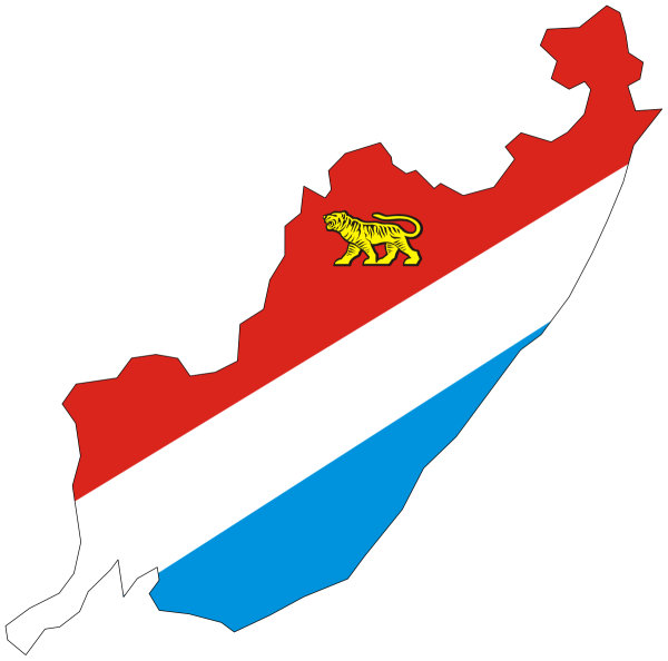 Карта Приморского края с флагом