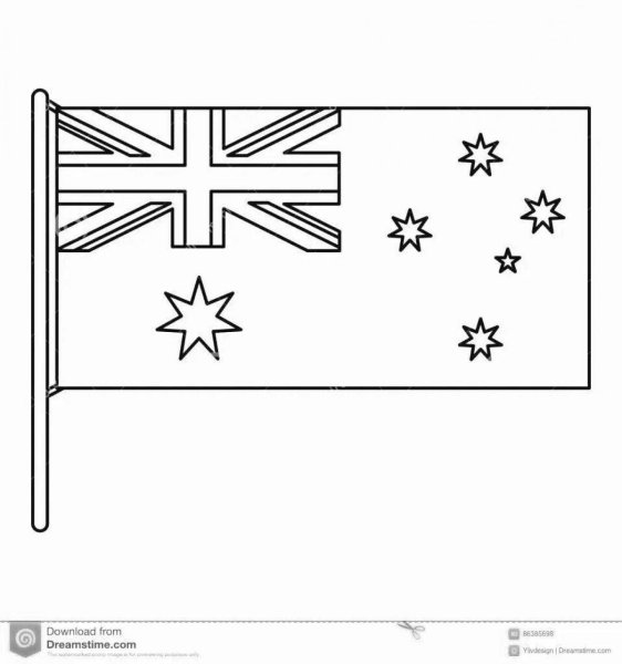 Флаг Австралии раскраска