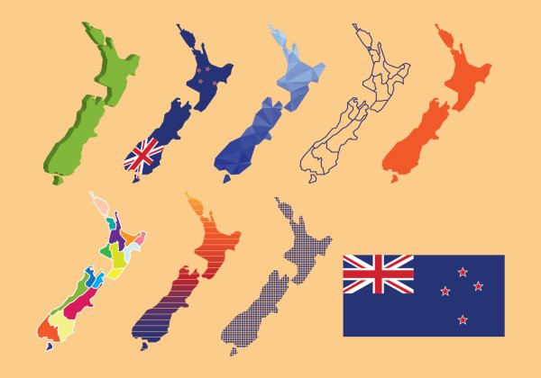 Новая Зеландия карта для детей