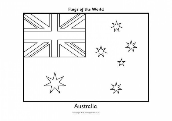 Флаг Австралии раскраска