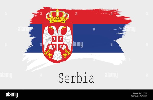 Флаг Сербии на белом фоне