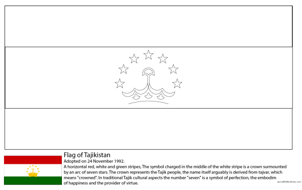 Флаг Таджикистана раскраска