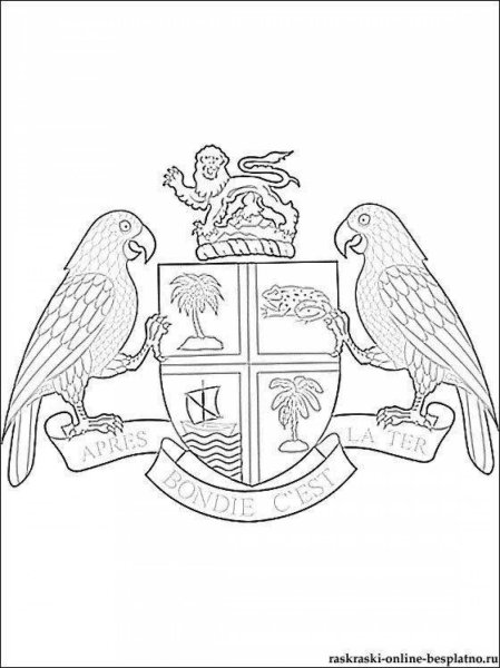 Флаг и герб Египта раскраска
