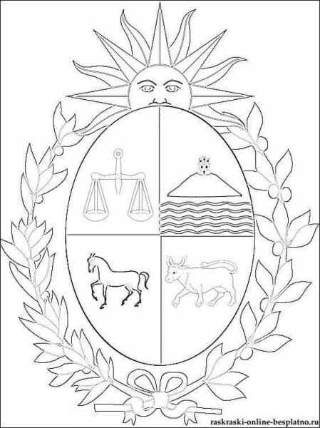 Флаг и герб Испании раскраска