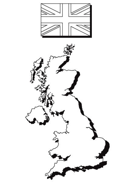 Карта Англии раскраска