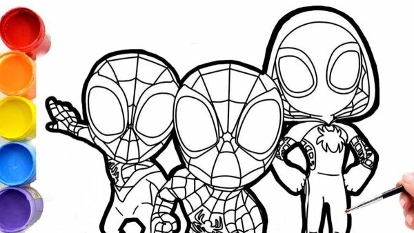 Spidey amazing friends раскраска