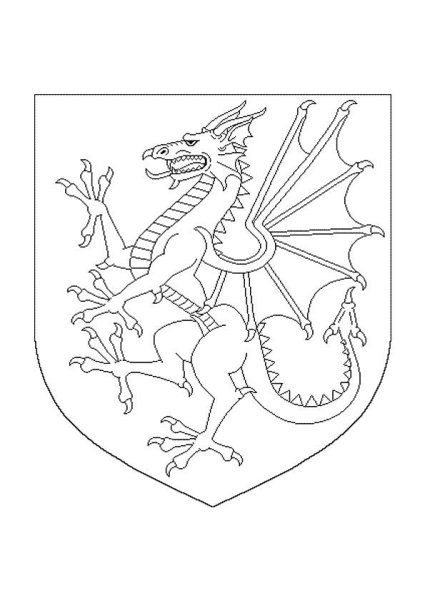 Рыцарский герб раскраска