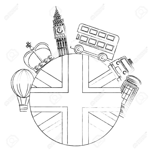 Символы Великобритании раскраска