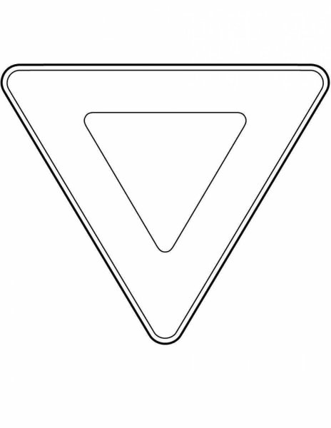 Знак Уступи дорогу раскраска