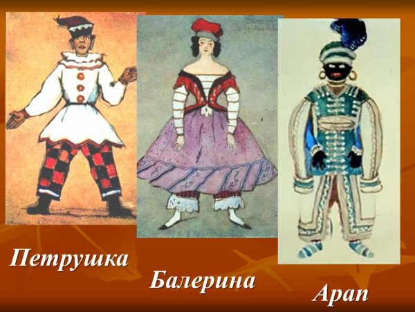 Главных героев балета и.ф. Стравинского "петрушка