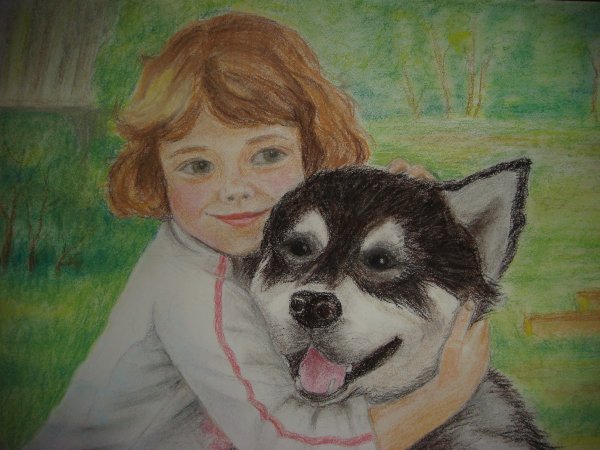 Рисунок на тему человек и животное