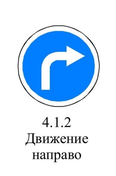 Дорожный знак 4.1.2 движение направо