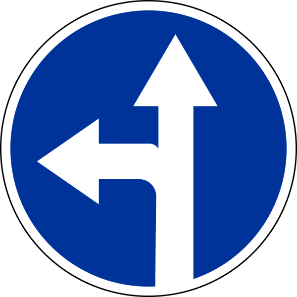 Знак 4.1.4 движение прямо или направо