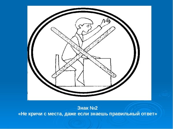 Знаки поведения в школе