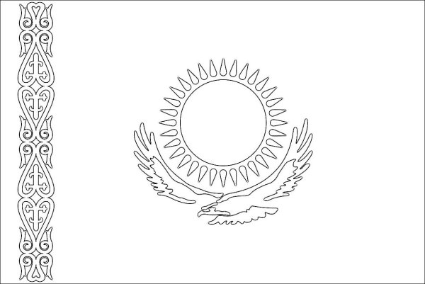 Флаг и герб Казахстана раскраска