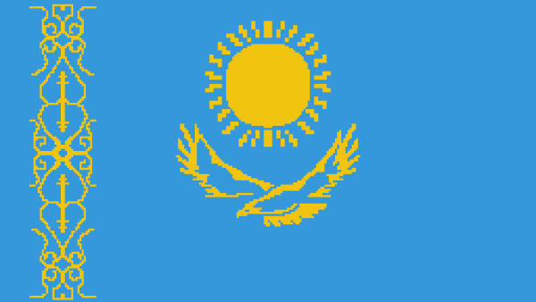 Пиксельный флаг Казахстана