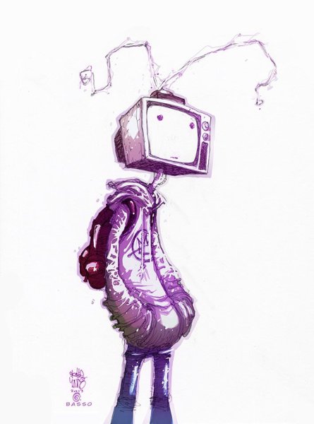 Робот с телевизором на голове