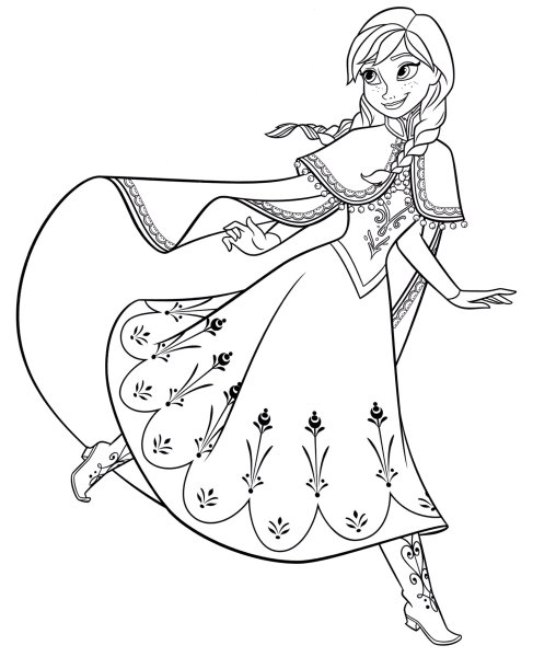 Анна Холодное сердце раскраска