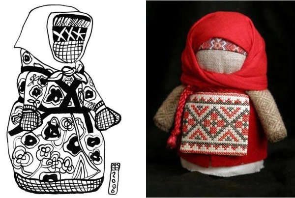 Кукла оберег рисунок