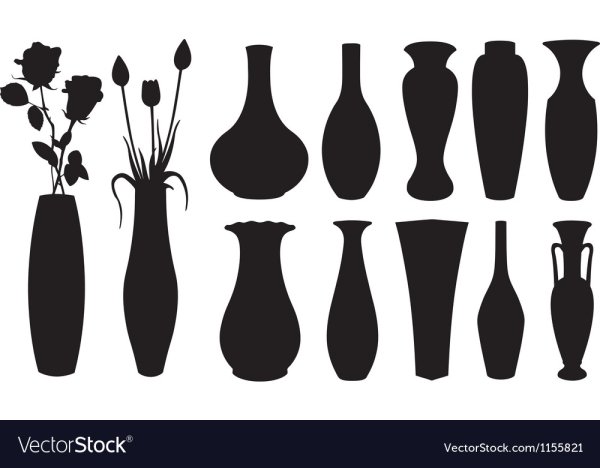Силуэт вазы для цветов