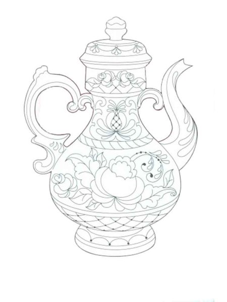 Чайный сервиз Гжель рисунок
