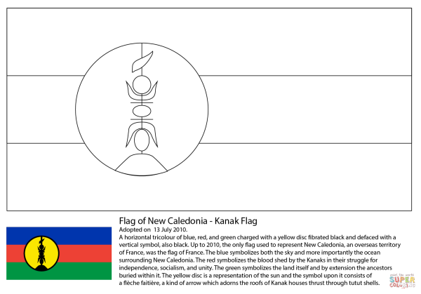 Флаг новой Каледонии раскраска