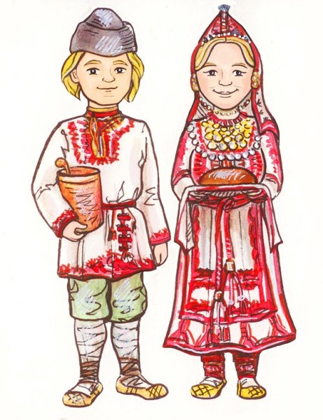 Национальный костюм чувашей рисунок