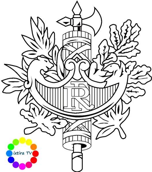 Герб Франции раскраска