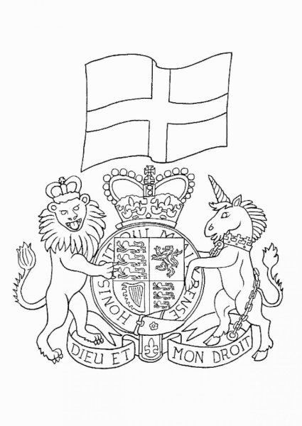 Герб Британии черно белый