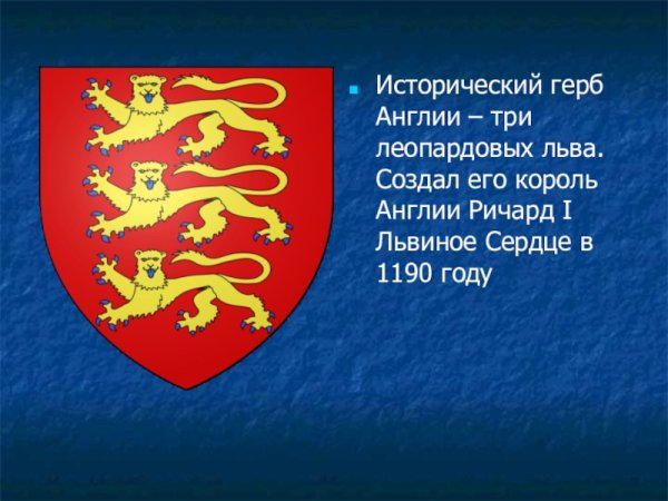 Герб Англии три Льва