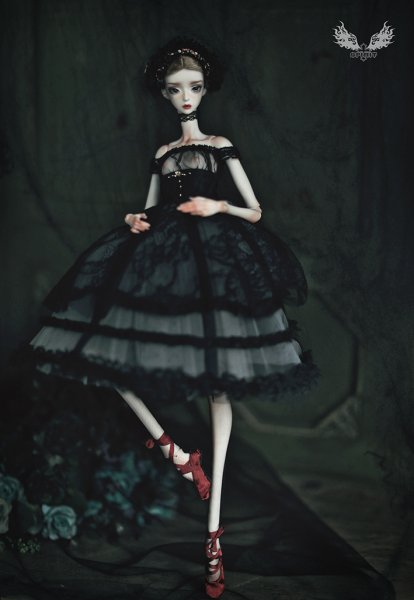 BJD 1/4 черный лебедь