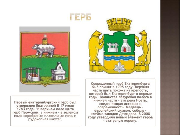 Герб Екатеринбурга описание