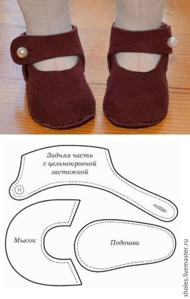 Обувь для куклы большеножки выкройки