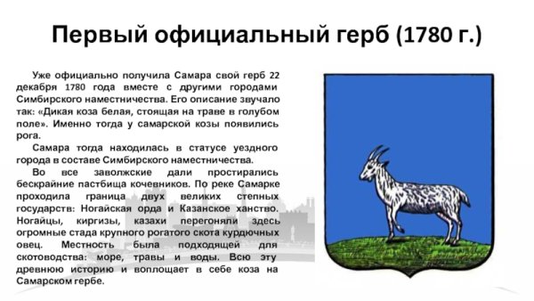 Происхождение герба Самары