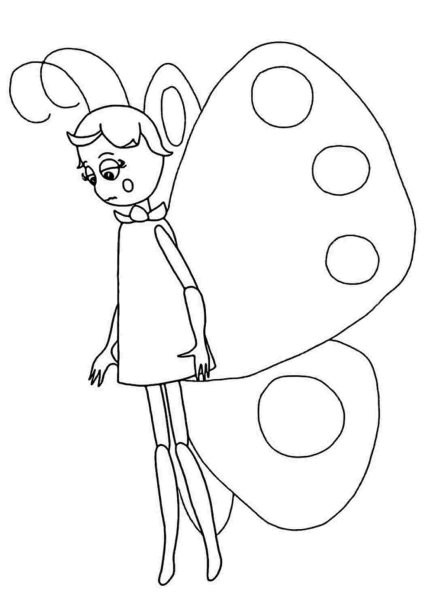 Бабочка Элина из Лунтика раскраска
