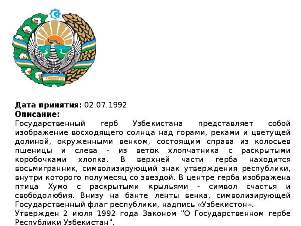 Герб Республики Узбекистан