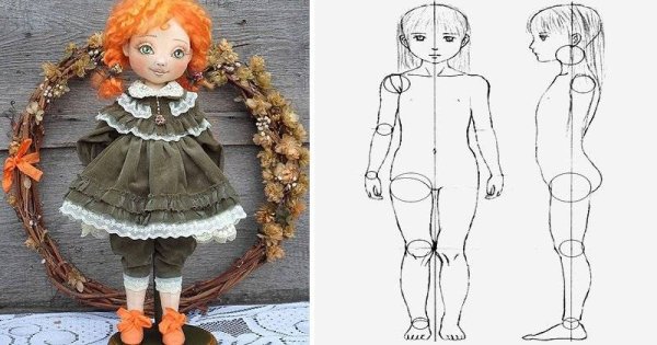 Эскиз текстильной куклы