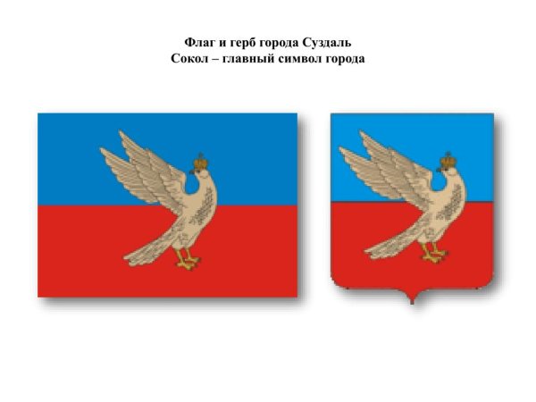 Флаг и герб города Суздаль Сокол – главный символ города