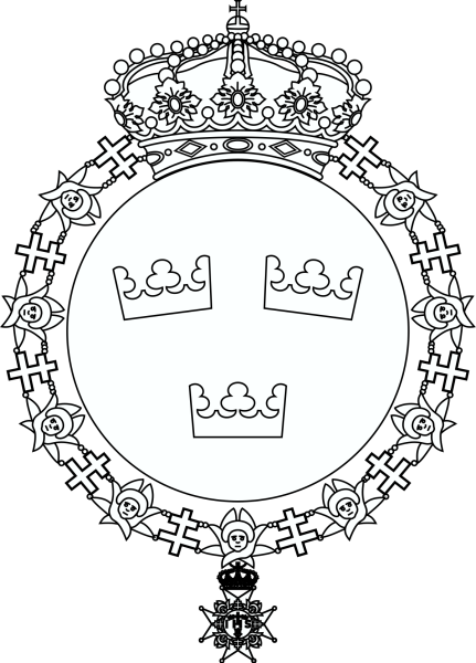 Герб Швеции раскраска