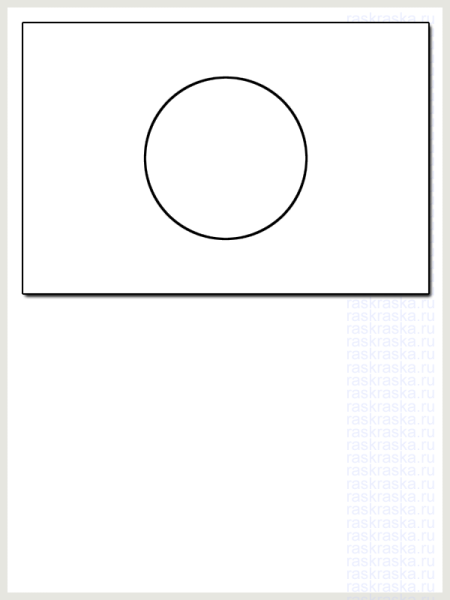 Флаг Японии черно белый