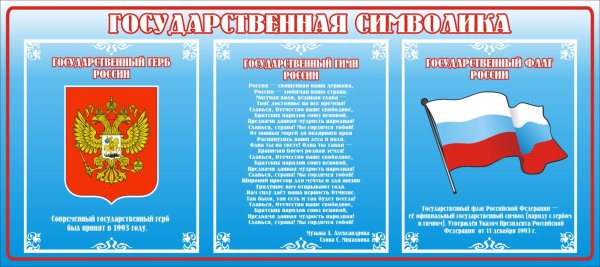 Стенд с государственной символикой для школы