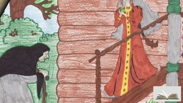 Иллюстрация к сказке о мертвой царевне и 7 богатырях