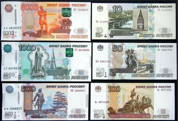 Бумажные купюры России