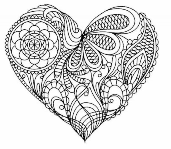 Раскраски антистресс - сердце - Раскраски А4 формата для распечатки
