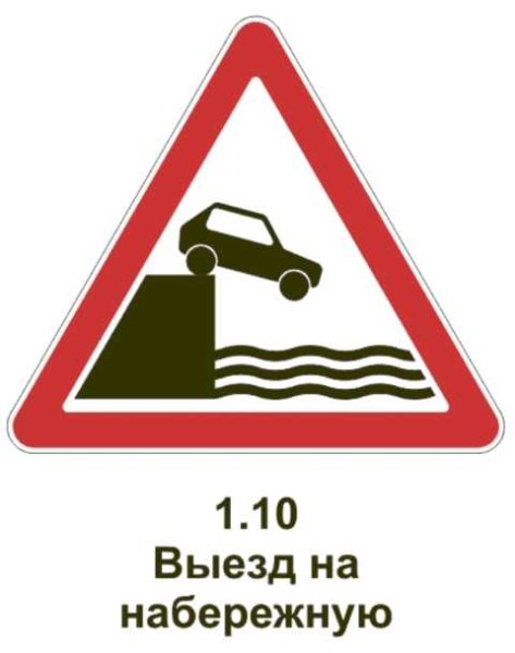 Знак 1.10. Выезд на набережную